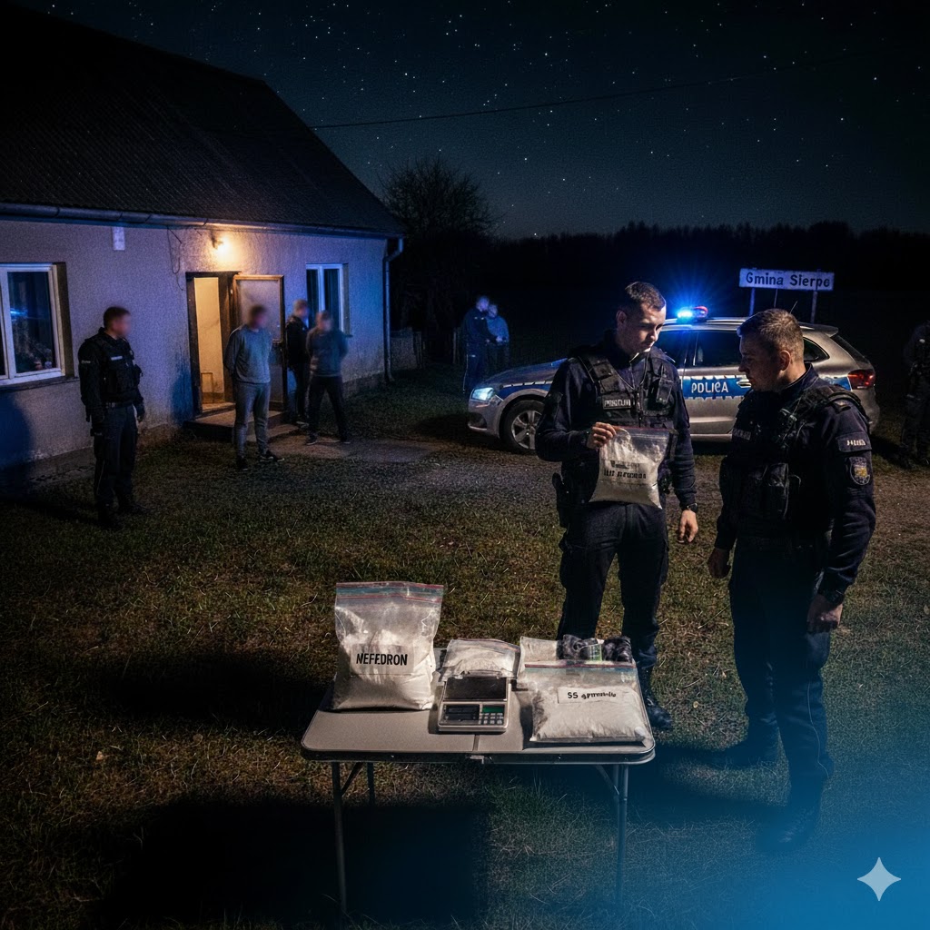 🚨 55 Gramów Mefedronu Zabezpieczone! Policja Uderza w Narkobiznes w Gminie Sierpc!