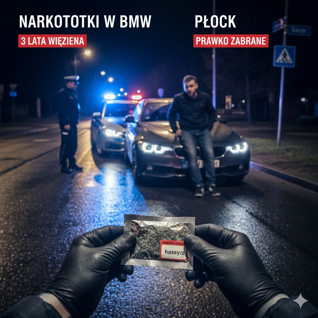 🚨 Zatrzymany z Haszyszem w BMW! Mieszkaniec Płocka traci prawo jazdy w Sierpcu