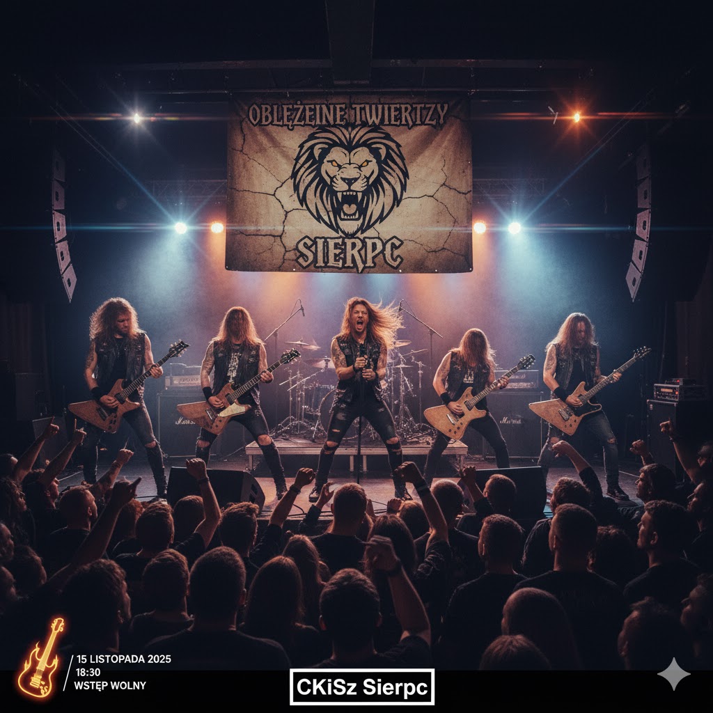 🎸 OBLĘŻENIE TWIERDZY! 15 listopada CKiSz Sierpc Startuje z Nowym Cyklem Rockowym – WSTĘP WOLNY!