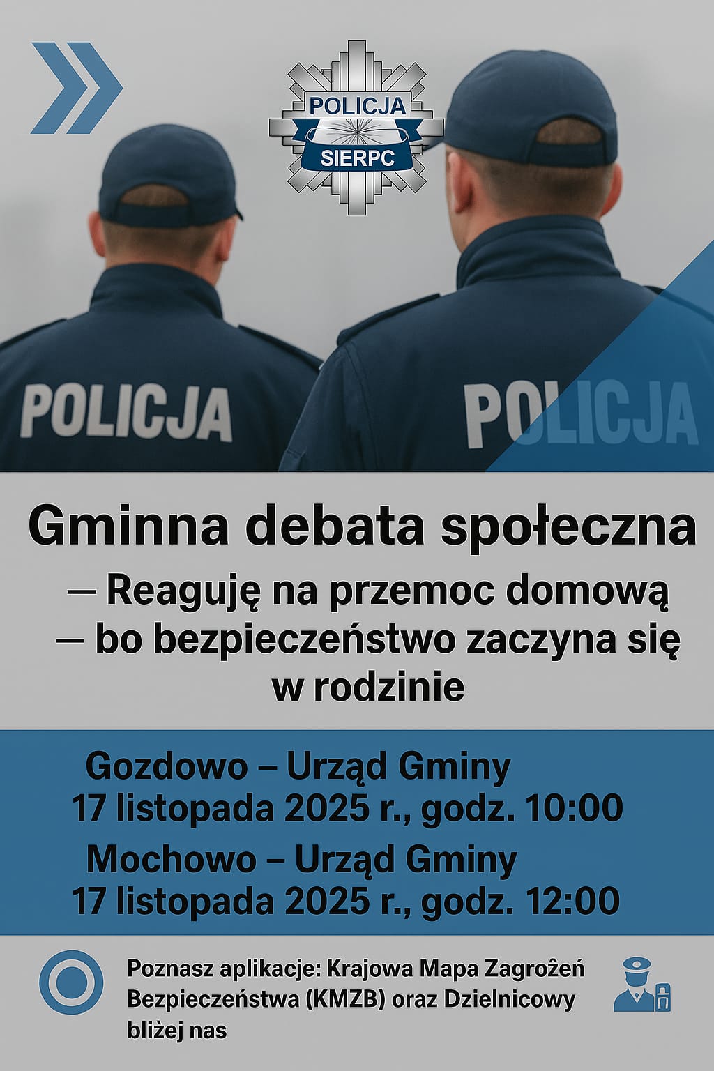 🚨BEZPIECZEŃSTWO W RODZINIE: Komendant Policji Zaprasza na Debaty w Gozdowie i Mochowie!
