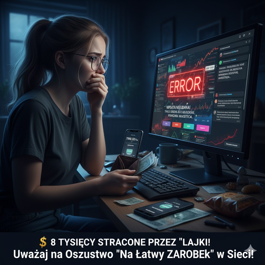 💸 8 Tysięcy Stracone Przez „Lajki”! Uważaj na Oszustwo „Na Łatwy Zarobek” w Sieci!