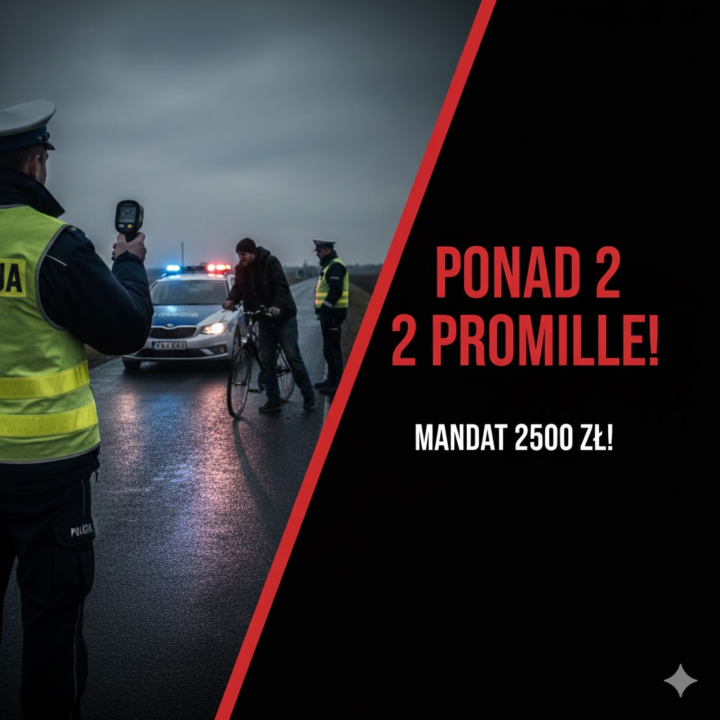 🚨MANDAT 2500 ZŁ! Koniec Radości Pijanego Rowerzysty z Lelic – Brawura Ukarana!