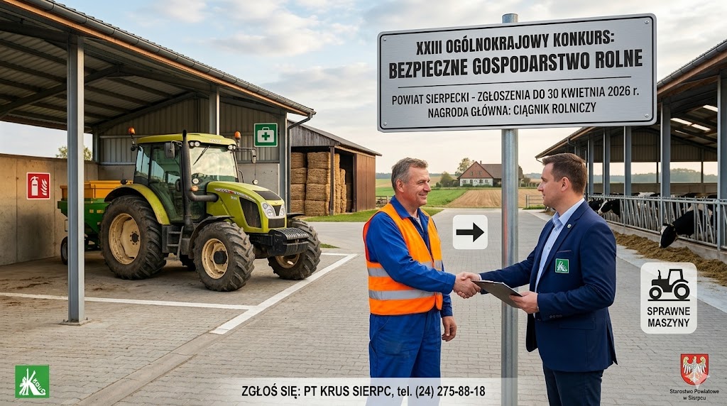 🚜Wygraj ciągnik i zadbaj o bezpieczeństwo! Zaproszenie dla rolników z regionu Sierpca.