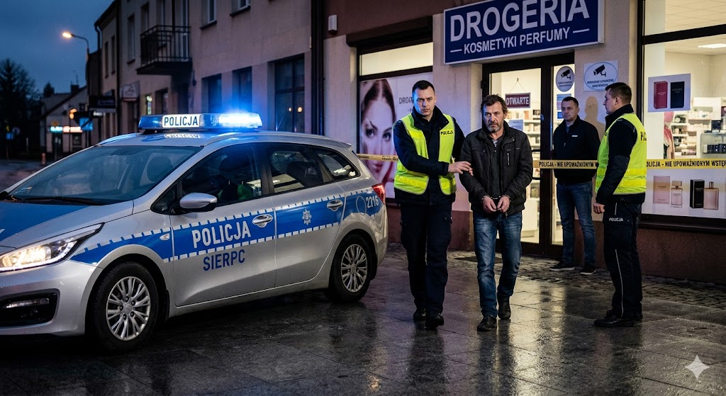 🎭Sierpc: Okradli drogerię na ponad tysiąc złotych. Grozi im 5 lat więzienia