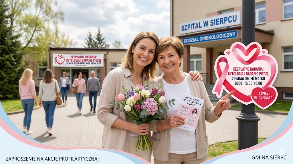 🌸26 maja: Dzień otwarty dla zdrowia kobiet w sierpeckim szpitalu.