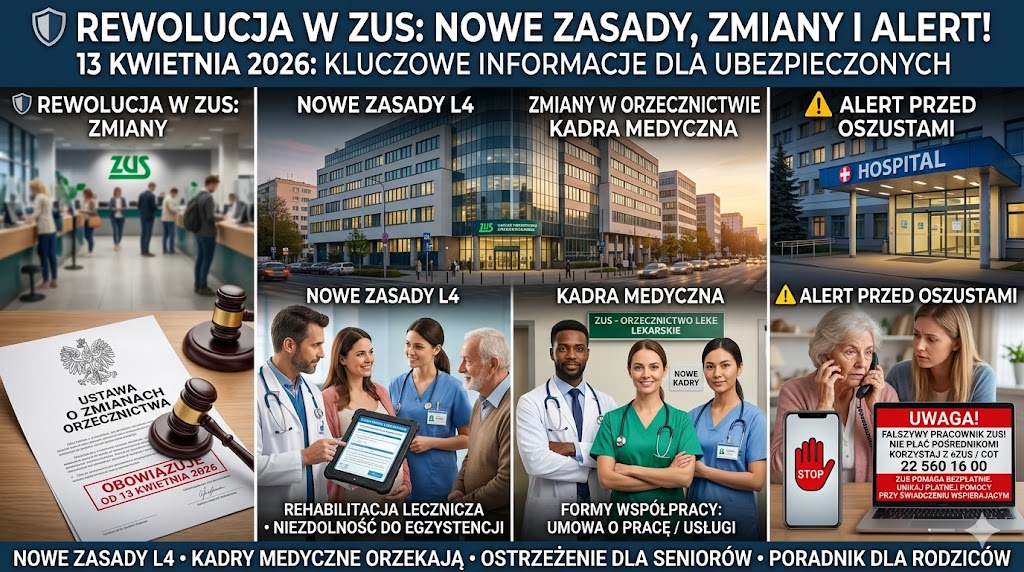 🛡️ Rewolucja w ZUS: Nowe zasady zwolnień lekarskich, zmiany w orzecznictwie i alert przed oszustami.