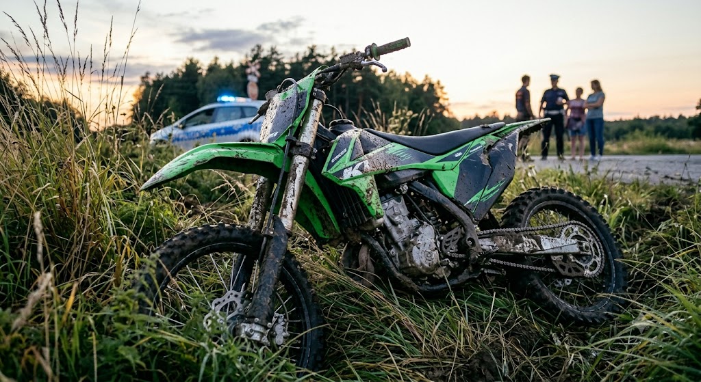 🛑 Niebezpieczny pościg za 16-latkiem na crossie. Ucieczkę przed policją zakończył w rowie