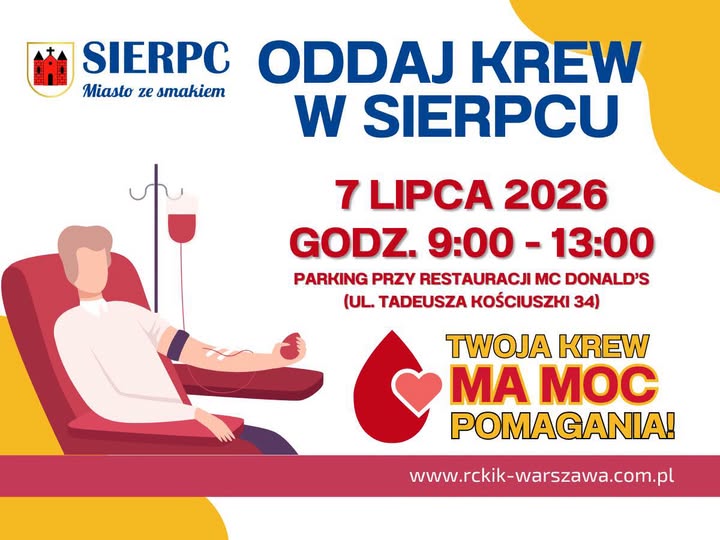 oddaj krew w sierpcu