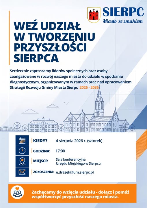 Masz pomysł na rozwój Sierpca? Dołącz do spotkania!