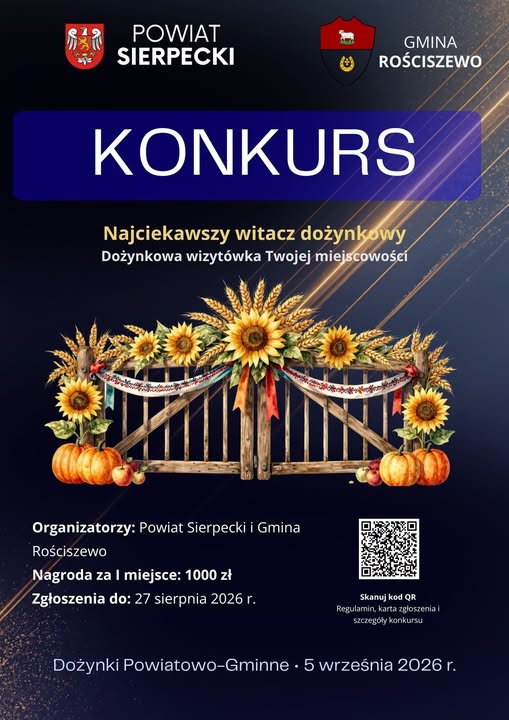 Wybieramy najciekawszy witacz dożynkowy! Konkurs dla sołectw i KGW z Powiatu Sierpeckiego
