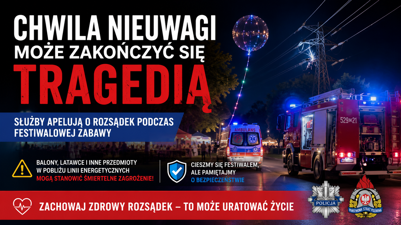 Chwila nieuwagi mogła zakończyć się tragedią. Służby apelują o rozsądek podczas festiwalowej zabawy